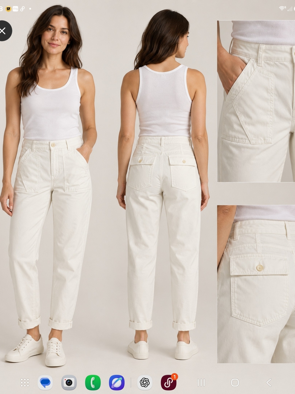 Classic High-Rise White Women's Jeans